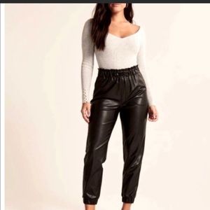 Abercrombie and Fitch vegan leather joggers